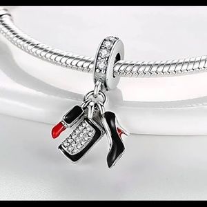 Lipstick Purse Heels 925 Sterling Silver Pandora Fit Charm